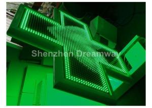 Wholesale Wireless 3D High Resolution P10 LED Pharmacy Sign Cross Display Waterproof , 3000 CD / sq.m from china suppliers