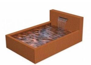 Wholesale Modern Style Corten Steel Waterfall , Corten Steel Pond Feature Corrosion Stability from china suppliers