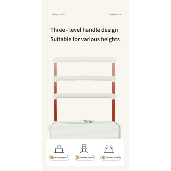 1688 New Style Luggage, 20-inch Carry-on Suitcase with Aluminum Alloy Trolley Rod, Sturdy and Durable, Suitable for Students, TSA Lock