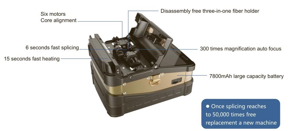 Automatic FTTH Optical Fiber Fusion Splicer ai7 optical fiber fusion splicer