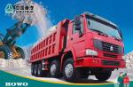 Red 16 Tons Large Dump Truck , Heavy Load Truck 6x4 Dump Truck