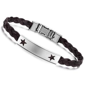 Wholesale Tagor Stainless Steel Jewelry Super Fashion Silicone Leather Bracelet Bangle TYSR008 from china suppliers
