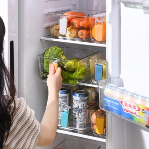 Wholesale Refrigerator And Pantry Clear Storage Bins With Handles 30.5x12.5x11.5CM from china suppliers