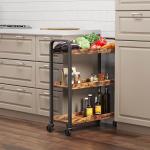 Serving Cart On Wheels, Narrow Kitchen Trolley, Industrial Design Rolling Cart,