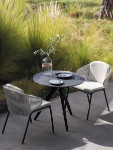 Wholesale Nordic outdoor balcony table and chair three piece set, courtyard rattan chair, tea table combination, simple leisure outdoor furniture rattan chair from china suppliers