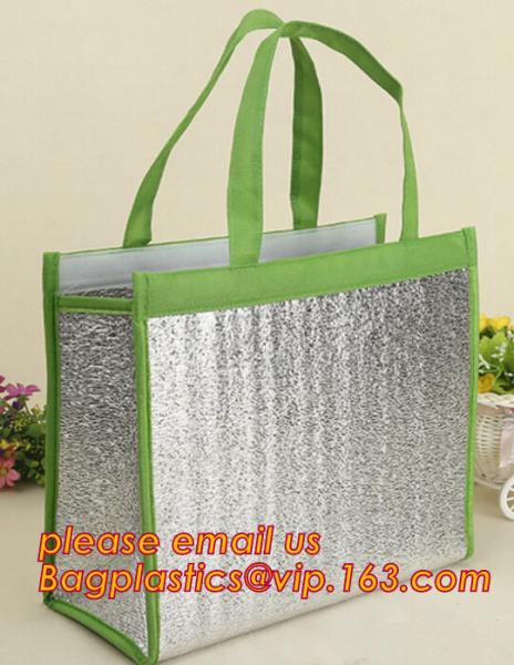 thermal insulation 600D polyester cooler tote bag,Aluminum foil cold thermal