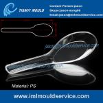 PS clear plastic disposable soup spoon /party spoon/cooking spoon mould maker