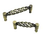 Birdcage Black Kitchen Cabinet Handles And Knobs 96mm Antique Brass Furniture