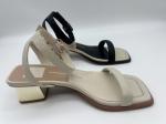Stylish One Strap Womens Sandals , Leather Cross Strap Gold Padded Sandals