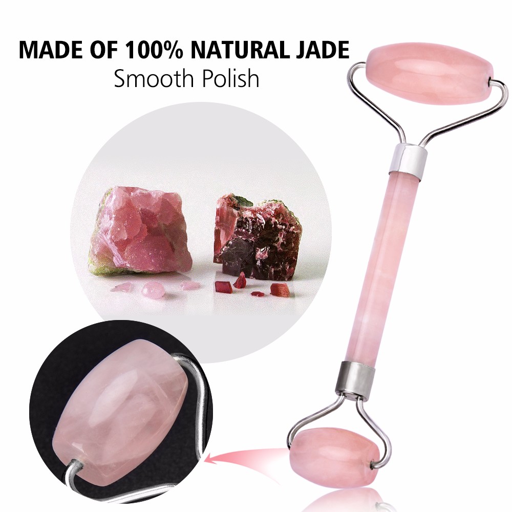 Anti Puffiness Facelift Jade Stone Rollers Length 150mm
