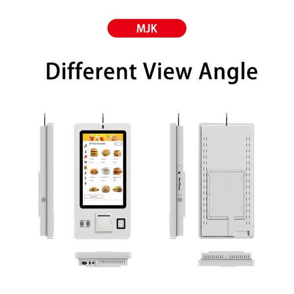 MJK 21.5 Inch Interactive Self Service Payment Kiosk 10-Point Capacitive Touch Screen SDK Enabled Android OS for Fast Food