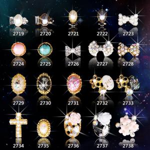 Wholesale Hot NEW Wholesale Alloy Jewelry 3D Nail Art Jewelry Nail rhinestones Sticker Supplier Number ML2719-2738 from china suppliers