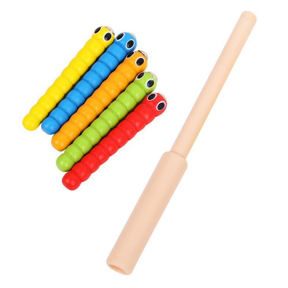 Wooden Bug Catching Game 5 Worms 1 Wooden Toys Accessories Montessori Educational Toys