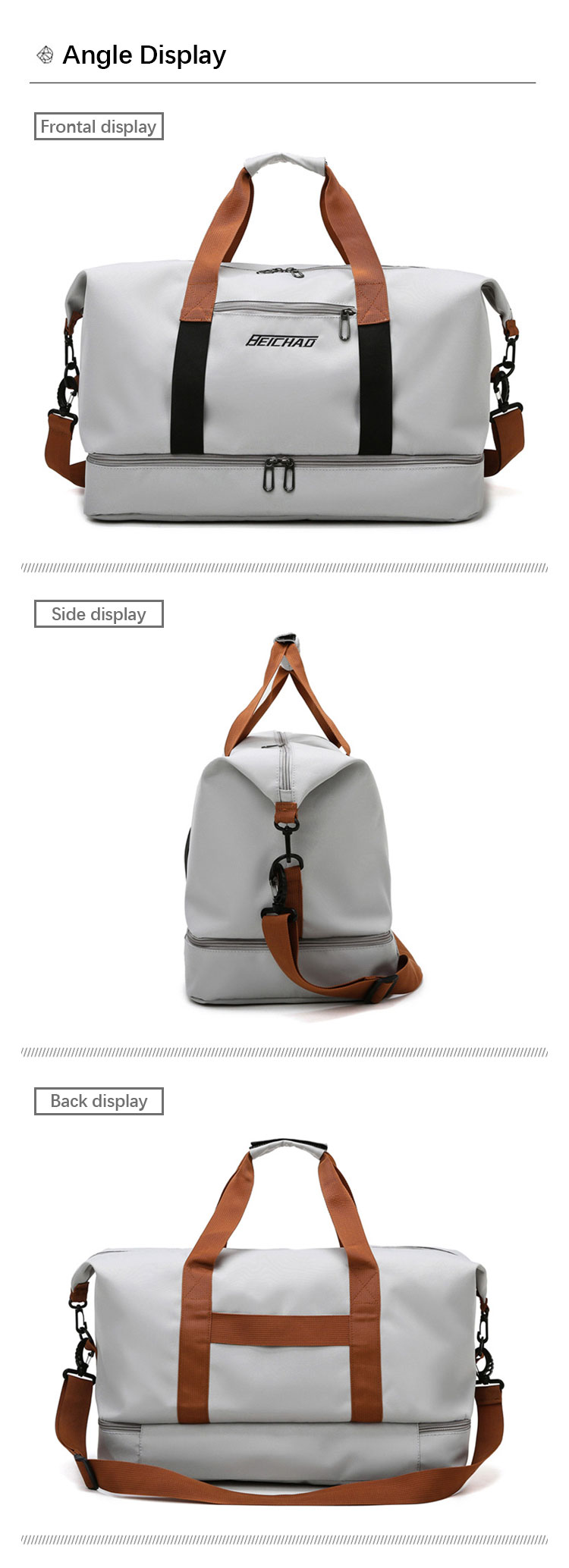 Fashion Designer Overnight Duffel Bag , Oxford Womens Workout Bag Customized Logo