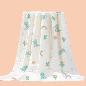 Wholesale 100%Cotton Printing Baby Swaddle Woven Women Leisure Casual 40S Three Layers Infants Cover Blanket Crepe Guze Fabric​ from china suppliers