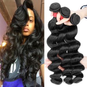 Wholesale Pure Color Peruvian Human Hair Bundles No Shedding Peruvian Loose Wave Hair 3.5OZ Weight from china suppliers