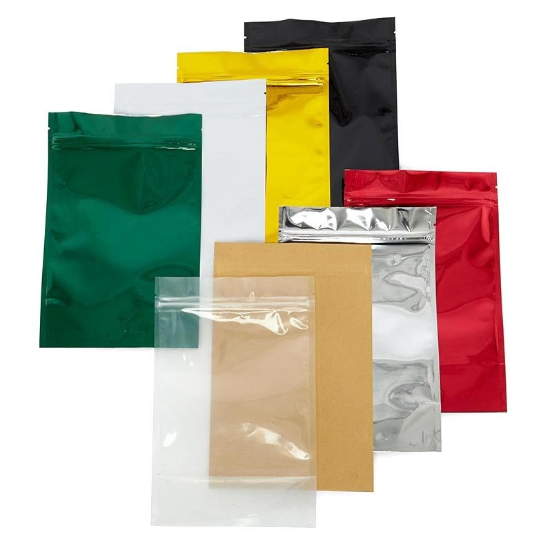 Plastic Reusable Food Bags , Glossy Stand Up Pouches Various Color Available