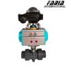 Buy cheap Pvc Pneumatic Operated Ball Valve Soft Seated Valves Pneumatic Ball Valve from wholesalers