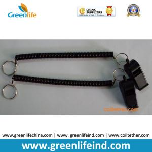 Wholesale Solid Black Spring Phone Holder Cord W/Alert Whistle from china suppliers