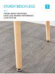 Modern 49.6lbs Minimalist Dining Table 29.53inch High Beech Wood Leg