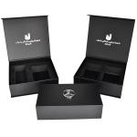 Car Perfume Magnetic Closure Rigid Boxes Luxury Custom Black Leather PU Book