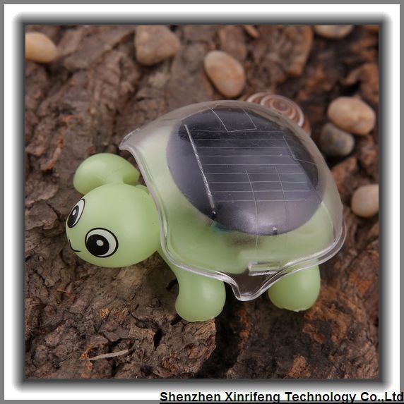 Mini Solar Powered Tortoise Educational Toy Cute Plastic Turtle