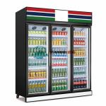 Commercial supermarket cooler cold drinks display fridge glass door vertical