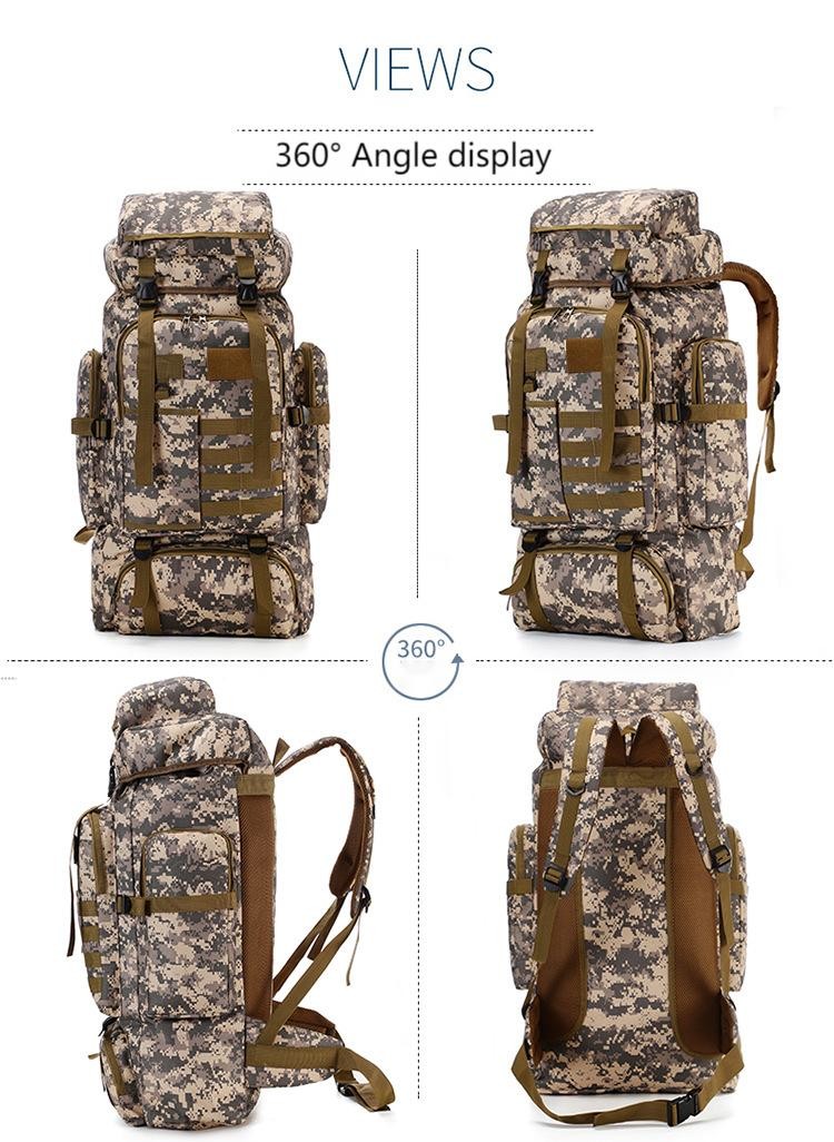Large Capacity Outdoor Multi Functional Tactical Backpack Sports Camouflage Travel Hiking Bag Hiking Backpack
