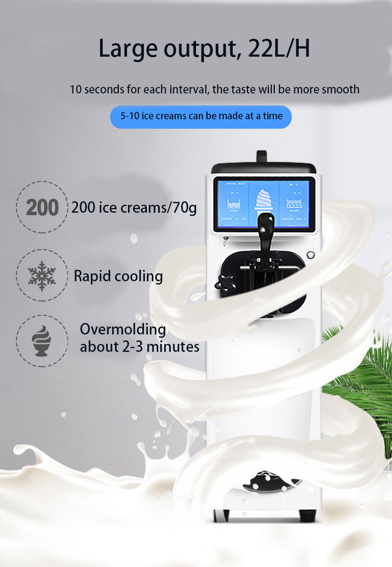 Table Top Soft Serve Ice Cream Making Machine with Machinery Function 210x554x740mm Size