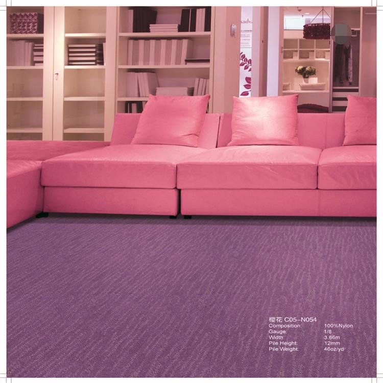 Chinese wine red cut loop pile nylon home, commercial carpet