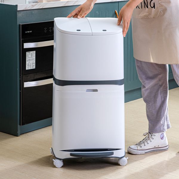 New Design Kitchen Trash Can Sorting Garbage Cans Household Dry and Wet Separation With Lid