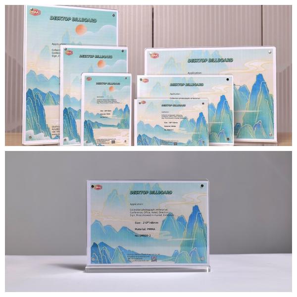 Quality Plastic 8.5x11 5x7 T Shape Magnetic Acrylic Sign Holder for Tabletop for sale