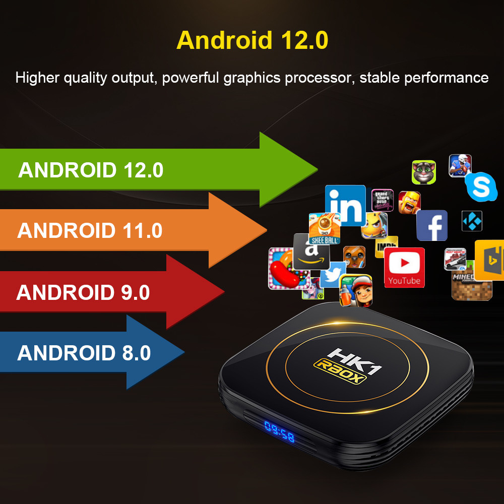 HK1 H8S 2GB 16GB Dreamlink IPTV Box Allwinner H618 Quad Core Smart Android 12