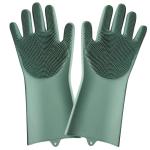 Cleaning Silicone Sponge Dishwashing Gloves Reusable Brush Scrubber Gloves For
