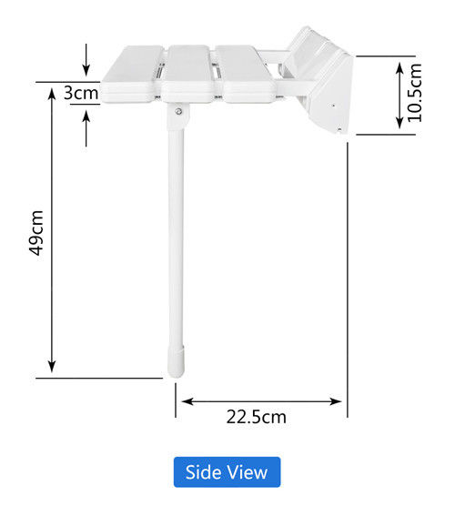 Durable Safety Wall Mounted Shower Seat With Legs Smooth Surface Size 32.5*32.5*49cm