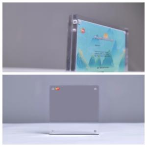 Wholesale Custom Size Desktop Frameless Self Standing Acrylic Magnetic Photo Frame from china suppliers
