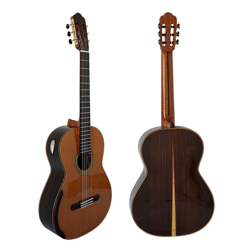 Yulong Guo Handmade Double Top Classical Guitar Model Chamber String Scale 650mm Solid Spanish Cedar Neck Double Top By