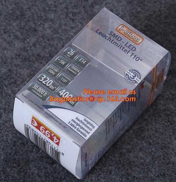 Clear PVC hard plastic packaging box, PET uv offset printing multicolor