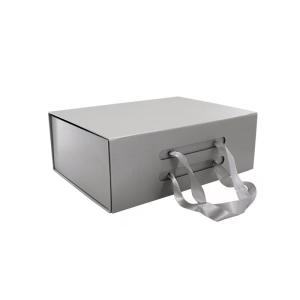 Wholesale Silver Grey Luxury Folding Gift Boxes Oem Small Cardboard Gift Box With Long Strip from china suppliers