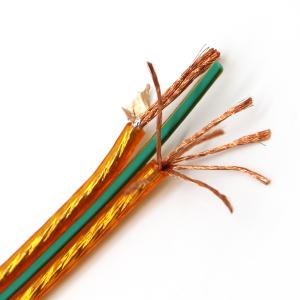 Wholesale 2*2.5 Pearl Gold Shielded Audio Cable , Ofc Speaker Cable With Green Bar Speaker Cable from china suppliers