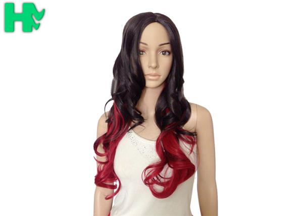 Sexy Fascinating Long Synthetic Wigs Mixed Red Wig 22 Inches , Long Wavy Hair