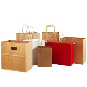 Wholesale 100% Eco-Friendly Recyclable Reinforced Handle Small Gift Craft Paper Bag With Your Own Logo from china suppliers