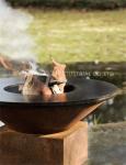 Portable Circle Plancha CookingBbq Barbecue Fire Pit Corten Steel