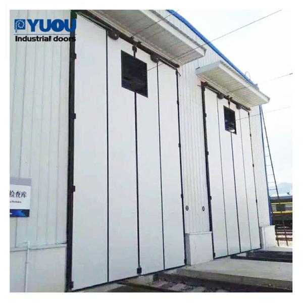 57mm Sandwich Panel Industrial Sliding Folding Doors 300W Bifold Fire Station