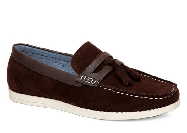 Attractive Mens Leather Casual Shoes Tassels Flat Loafer Brown Leather Driving