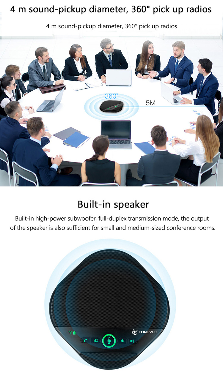Video Conference Equipment A3000g Medium Meeting Room 5.8g Wireless Conference Speakerphone