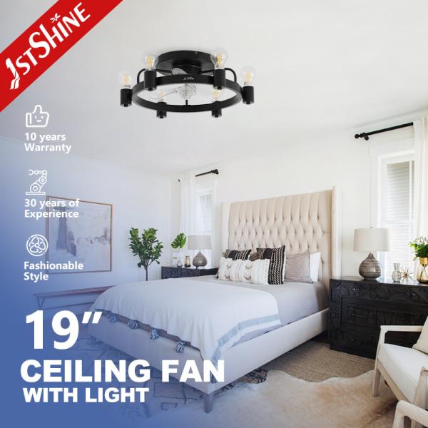 1stshine Ceiling Fan Light CE Elegant Black Flush Mounted Lighting Solutions