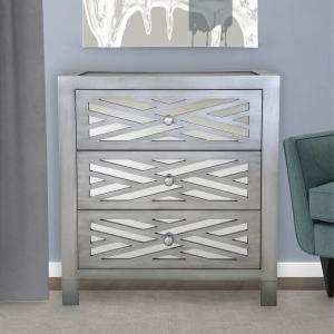 Wholesale Vintage 3 drawers corner cabinet silver mirrored sideboard for living room from china suppliers