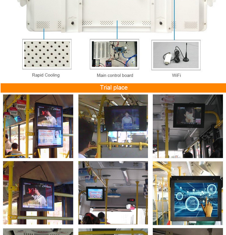 24 Inch Dual Screen LCD Bus Advertising Display With Android 7.1 OS