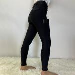 Pocket Horse Riding Pants Black High Stretch Silicone Grip Kids Equestrian
